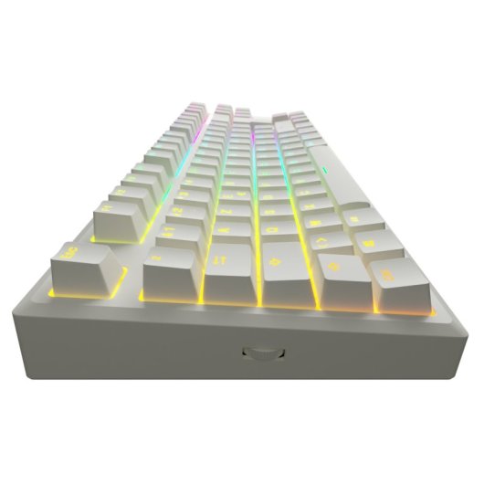 Clavier de jeu mécanique GG Berserker, marron, raton laveur, AZERTY, blanc français.