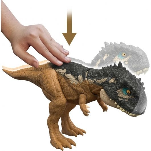 Brinquedo de dinossauro Mattel Jurassic World Skorpiovenator ruge e ataca