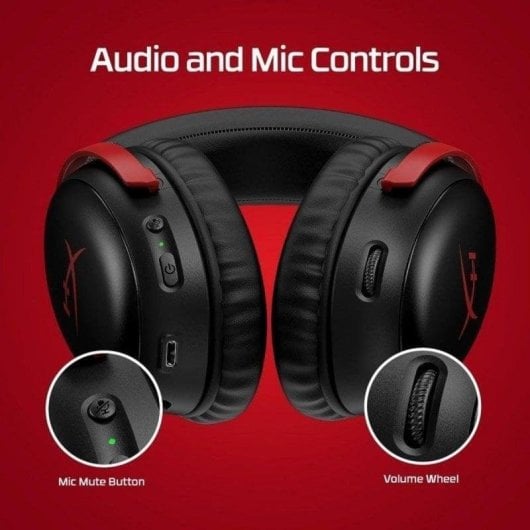 Auriculaires HyperX Cloud III Wireless Gaming sans fil USB-C/USB-A avec annulation de bruit, noir et rouge