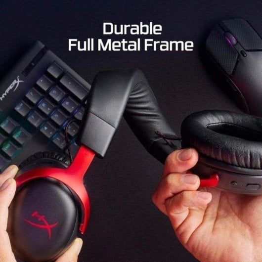 Auriculaires HyperX Cloud III Wireless Gaming sans fil USB-C/USB-A avec annulation de bruit, noir et rouge