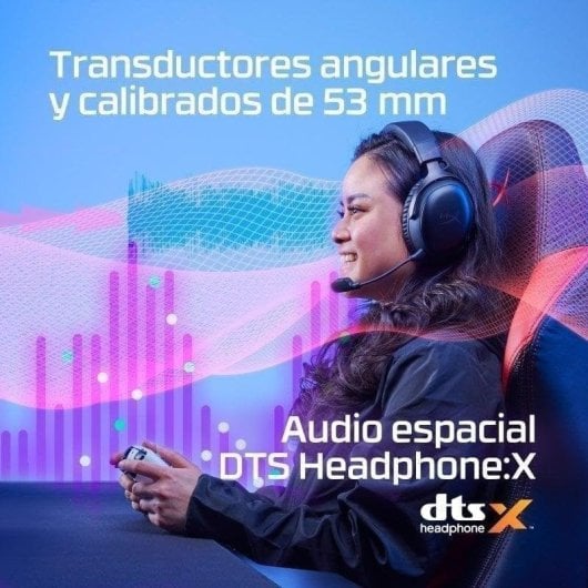Auriculaires HyperX Cloud III Wireless Gaming Sans fil 2,4 GHz USB-C DTS Headphone:X Noir