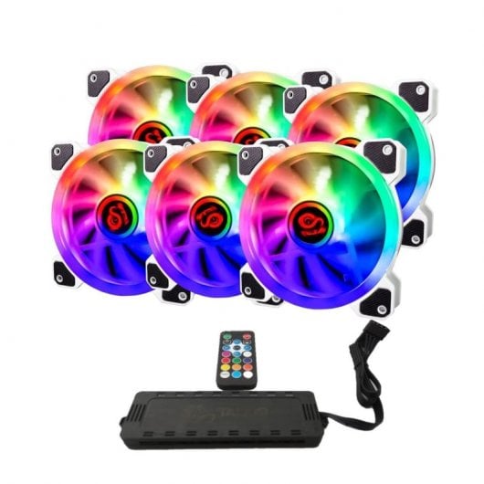 Talius Iris Spectrum RGB Lüfter 12 Cm – Mit 360 Farbmodi, Doppel-LED-Ring, Für PC-Gehäuse | In Weiß Erhältlich