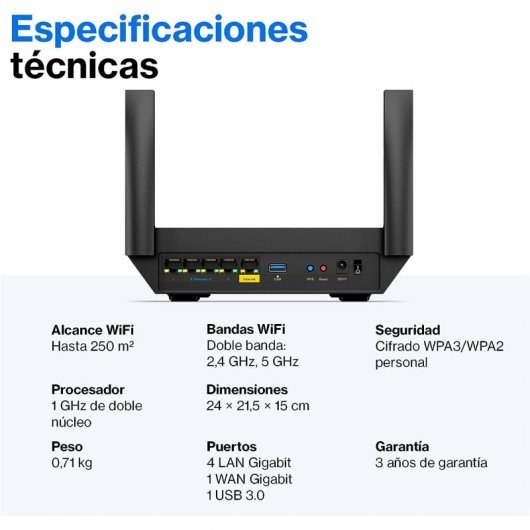 Linksys Hydra Pro 6 Router Sem Fios AX5400 Mesh WiFi 6 Dual Band