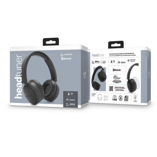 Energy Sistem Headtuner Auriculares Inalámbricos con Radio Fm Negros