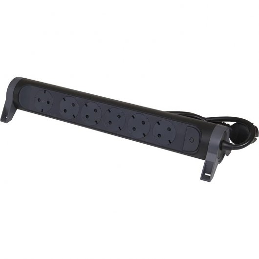 Legrand Multiprise Avec Interrupteur 6x Schuko 3m Noir/Gris