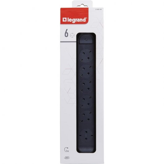 Legrand Multiprise Avec Interrupteur 6x Schuko 3m Noir/Gris