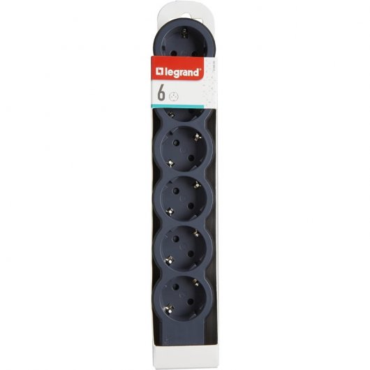 Legrand Multipresa 6x Schuko senza cavo Nero/Grigio