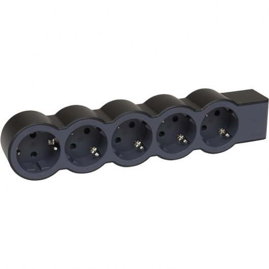 Legrand Regleta 5x Schuko sin Cable Negro/Gris