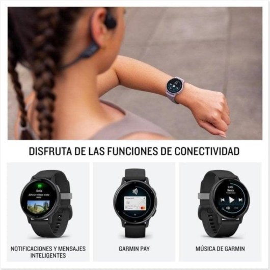 Garmin Vivoactive 5 Bluetooth GPS 42mm AMOLED Preto 4GB Body Battery 5ATM SpO2