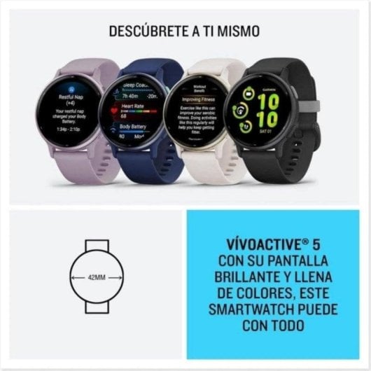Garmin Vivoactive 5 Bluetooth WiFi NFC GPS 42mm AMOLED Schwarz One Size 5ATM SpO2 Herzfrequenz Schlaftracking