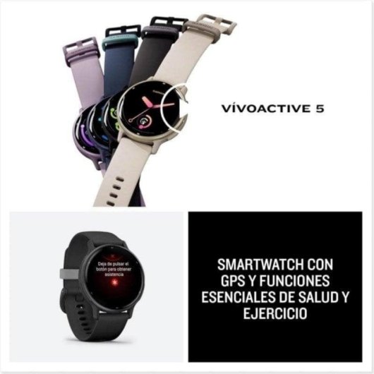 Garmin Vivoactive 5 Bluetooth GPS 42mm AMOLED Preto 4GB Body Battery 5ATM SpO2