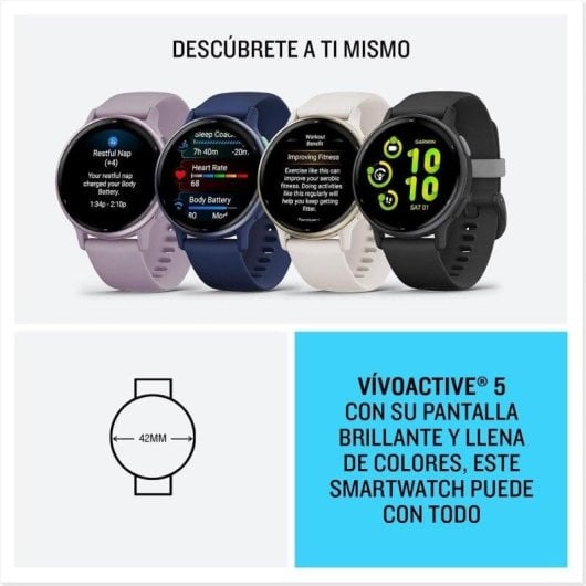 Garmin Vivoactive 5 Bluetooth GPS NFC 42mm AMOLED Lila Einheitsgröße Wasserdicht 5ATM SpO2 Pulsmesser Schlaftracking