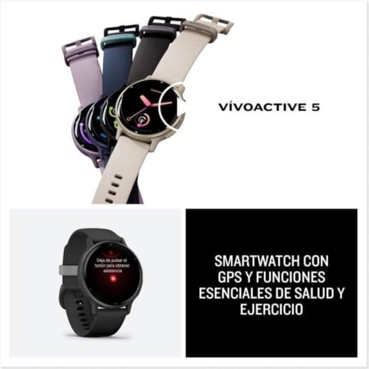 Garmin Vivoactive 5 Bluetooth NFC GPS 42mm AMOLED Branco Resistente à Água 5ATM SpO2