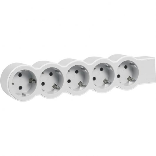 Legrand Multiprise 5x Schuko sans Câble Blanc/Gris