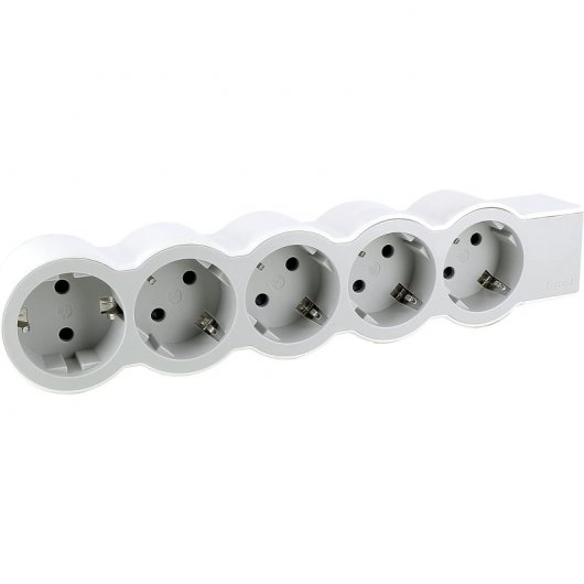 Legrand Multiprise 5x Schuko sans Câble Blanc/Gris