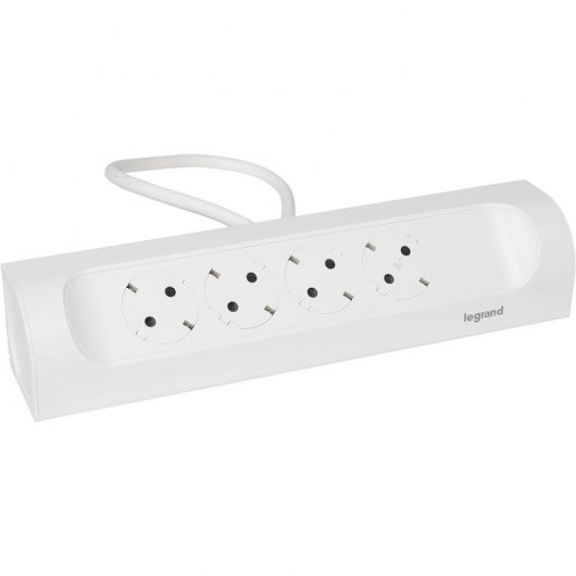 Legrand 4x Presa multipla Schuko ad angolo speciale per cucina 1m Bianco