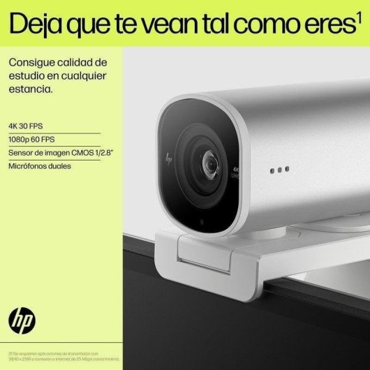 HP 960 Webcam 4K UltraHD 2160p para Streaming Plata