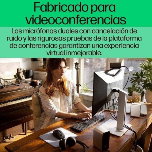 HP 960 Webcam 4K UltraHD 2160p para Streaming Plata