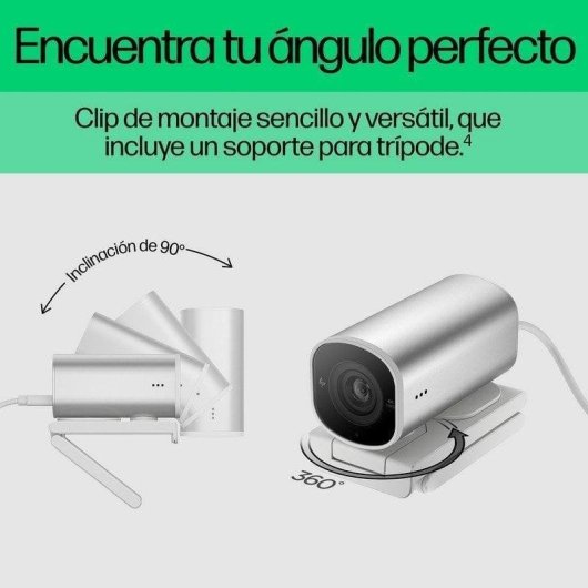 HP 960 Webcam 4K UltraHD 2160p para Streaming Plata