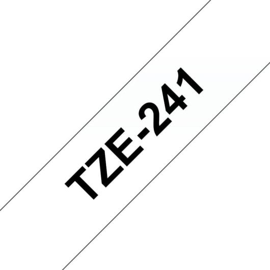 Fita Laminada Brother TZe241 para Etiquetadora Eletrónica Preto sobre Branco