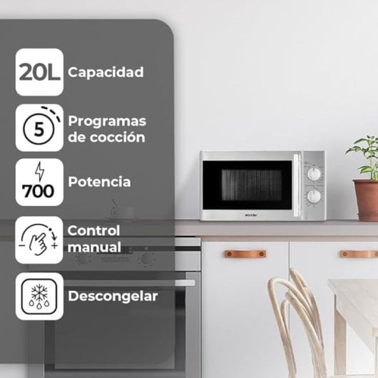 Wonder WMW2700GX Microonde con grill 20L 700W Acciaio inossidabile