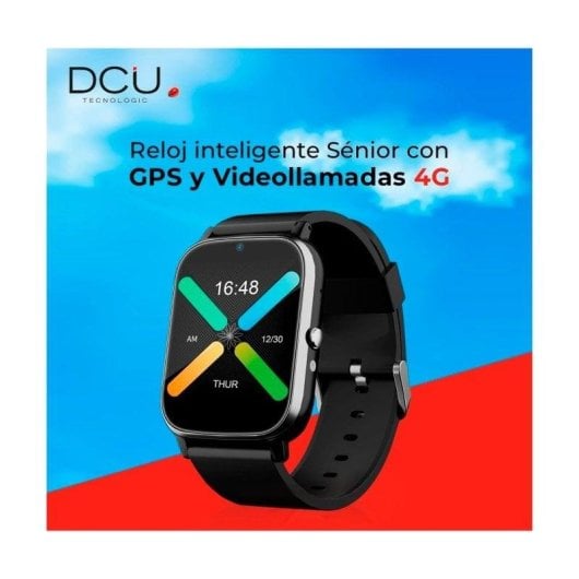 DCU Tecnologic Smartwatch Senior GPS 4G 47,8mm IPS Cinzento IPX6 SOS SpO2 FC Pressão