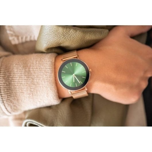 DCU Boulevard Bluetooth 43mm AMOLED Ouro Rosa IP68 SpO2 Pulsómetro Monitor Sono