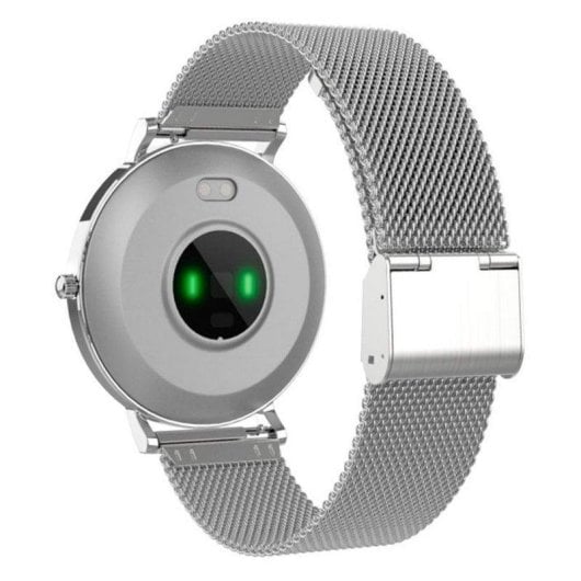 DCU Boulevard Bluetooth 43mm AMOLED Silber IP68 SpO2 Herzfrequenz Schlaftracking