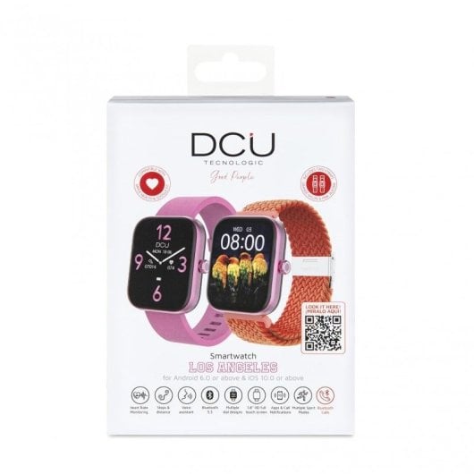 DCU Los Angeles Bluetooth 44,5mm TFT Púrpura Correas Rosa Naranja IP67 SpO2 Pulsómetro Sueño