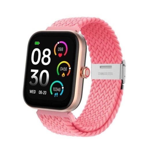 DCU Los Angeles Bluetooth 44,5mm TFT Ouro Rosa Correa Nylon e Silicone Tamanho Único IP67 SpO2 Pulso Sono