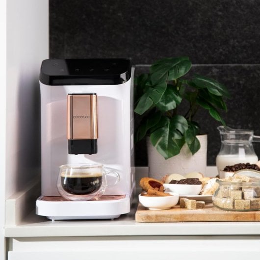 Cecotec Cremmaet Macchia White Rose Caffettiera Espresso Superautomatica con Macinacaffè Bianco/Rosa
