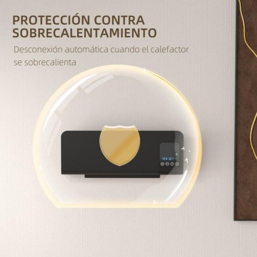 Homcom Calefactor Eléctrico de Pared con Control Remoto 2000W