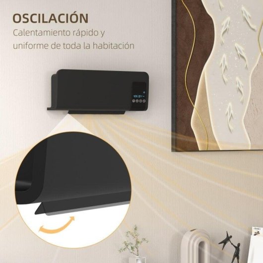 Homcom Calefactor Eléctrico de Pared con Control Remoto 2000W