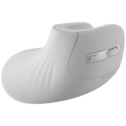 Mars Gaming MMW-ERGOPROW Vertikale kabellose Maus, 3200 DPI, kabelloser Empfänger, 2,4 GHz, Weiß