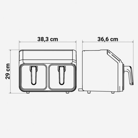 Friggitrice universale Blue Air Crispy 6008DB Dual Air 4/4L Nera/Inossidabile