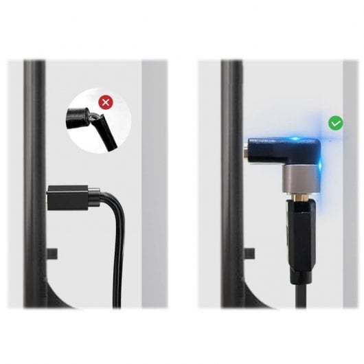 PcCom Essential Adaptador HDMI 8K 2.1 Macho a Hembra Acodado Tipo L Inverso