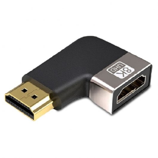 PcCom Essential Adaptador HDMI 8K 2.1 Macho a Hembra Acodado Tipo T