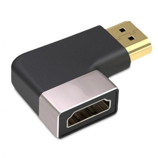 PcCom Essential Adaptador HDMI 8K 2.1 Macho a Hembra Acodado Tipo T Inverso