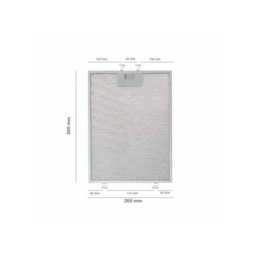 Filtro metálico para campana extractora Bosch, Siemens y Balay 360 x 265 mm