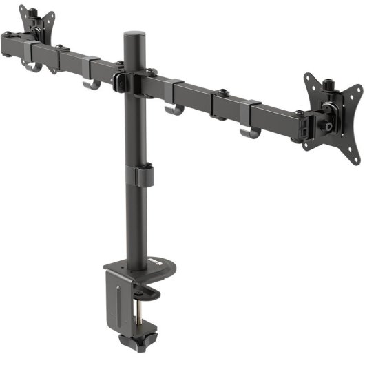 PcCom Essential Soporte 2 Monitores de 17-32" VESA 75x75/100x100 Máx 9Kg Negro