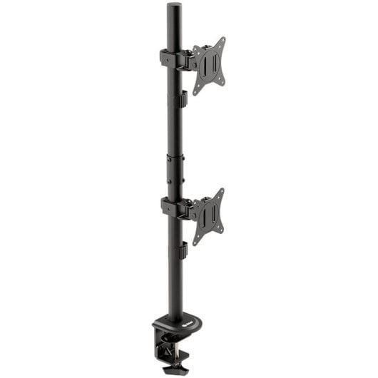 PcCom Essential Soporte 2 Monitores Vertical de 17-32" VESA 75x75/100x100 Máx 9Kg Negro