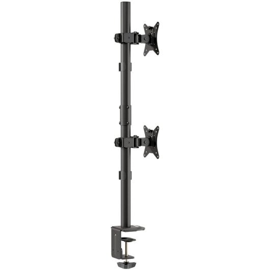 PcCom Essential Soporte 2 Monitores Vertical de 17-32" VESA 75x75/100x100 Máx 9Kg Negro