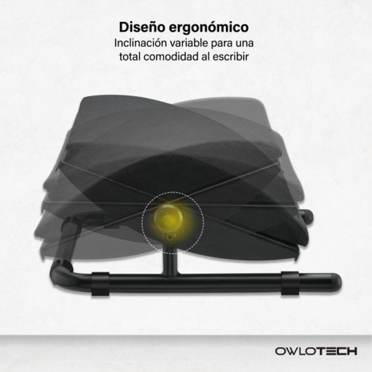 Poggiapiedi in pelle scamosciata Owlotech e tecnologia SoftFoam Inclinazione regolabile Comfort ergonomico 44x33 cm Nero