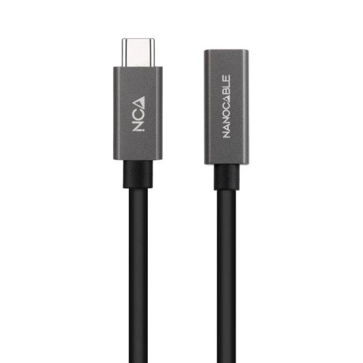 Cable Alargador USB-C Nanocable 4K/60Hz 20Gbps 0.5m Negro