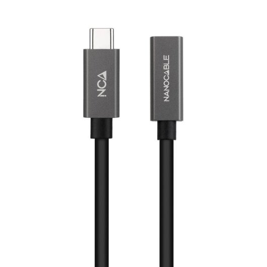 Cable Alargador USB-C Nanocable 4K/60Hz 20Gbps 0.5m Negro