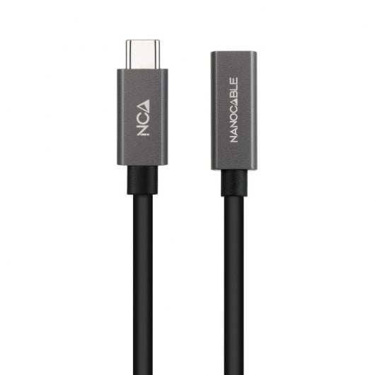 Nanocable Cable Alargador USB-C 4K/60Hz Macho/Hembra 1.5m Negro