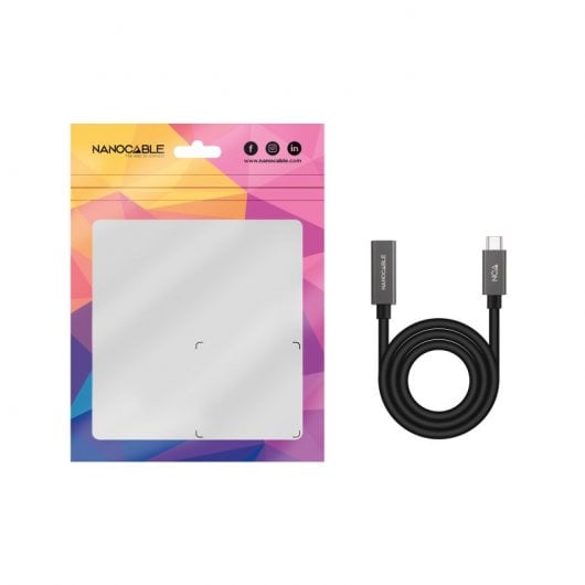 Nanocable Cable Alargador USB-C 4K/60Hz Macho/Hembra 1.5m Negro