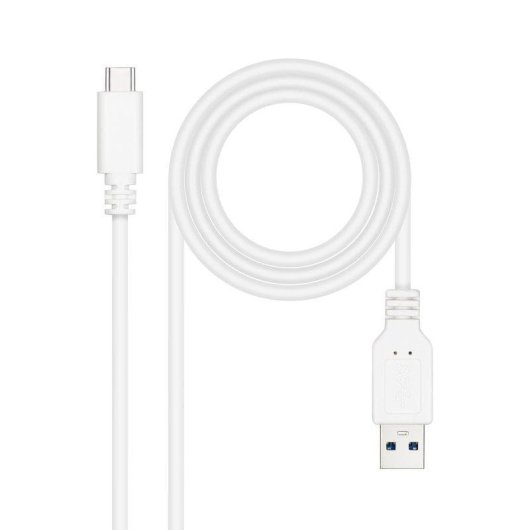 Cable USB 3.1 Gen 2 Nanocable USB-C/USB-A 2 m Blanco