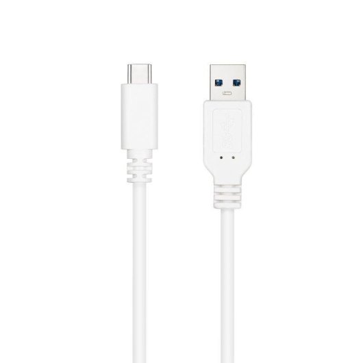 Cable USB 3.1 Gen 2 Nanocable USB-C/USB-A 2 m Blanco