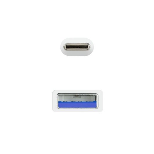 Cable USB 3.1 Gen 2 Nanocable USB-C/USB-A 2 m Blanco